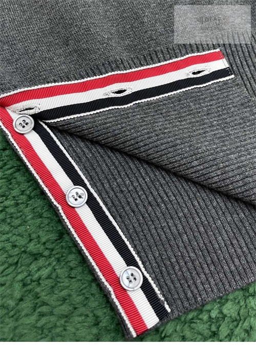 Thom Browne 톰브라운 배색 그레이 사선완장 4-Bar 가디건 의류 6번 이미지