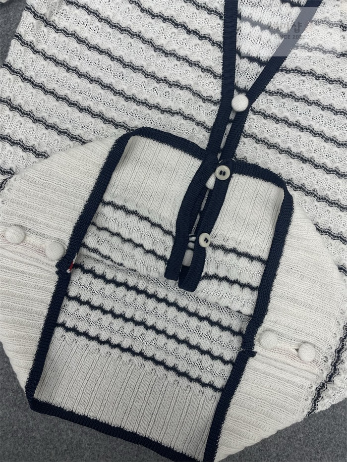 Thom Browne 톰브라운 보우 디테일 스트라이프 V넥 가디건 의류 13번 이미지