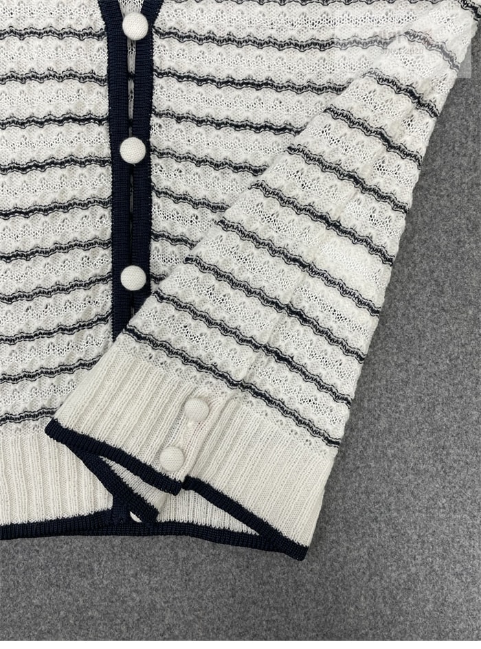 Thom Browne 톰브라운 보우 디테일 스트라이프 V넥 가디건 의류 14번 이미지