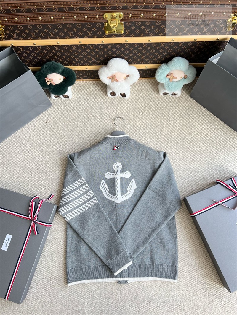 Thom Browne 톰브라운 사선완장 럭비 스트라이프 밀라노 가디건 네이비 의류 16번 이미지