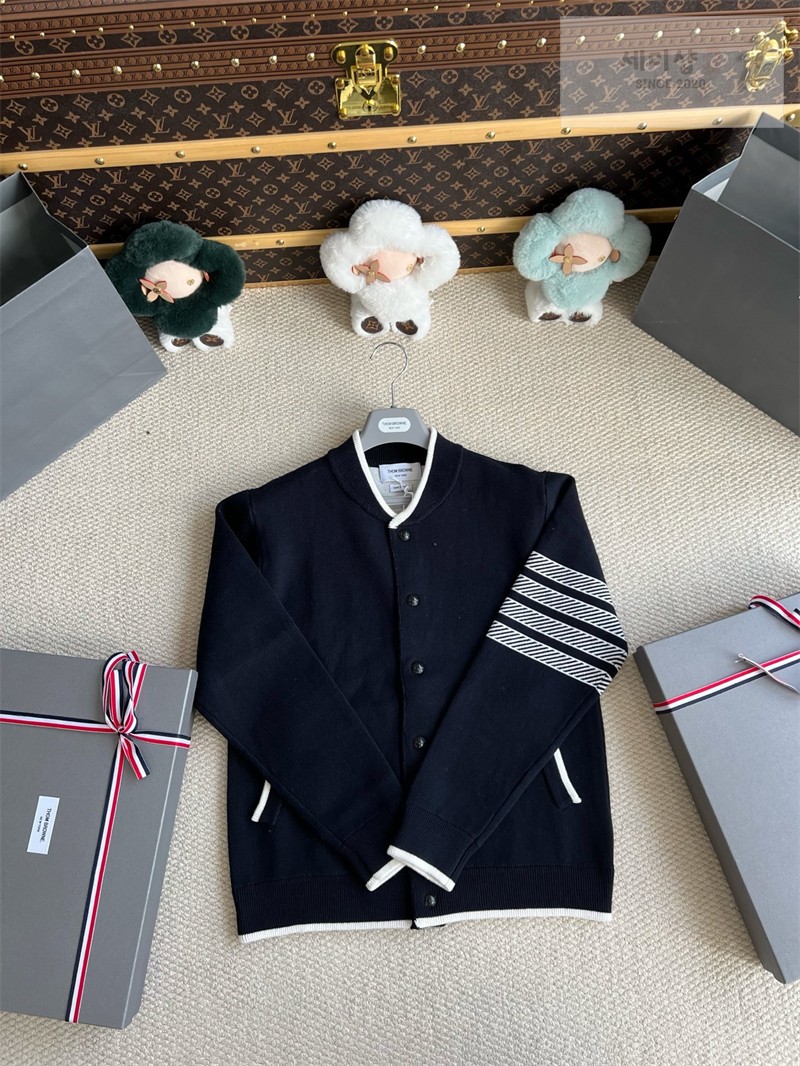 Thom Browne 톰브라운 사선완장 럭비 스트라이프 밀라노 가디건 네이비 의류 24번 이미지