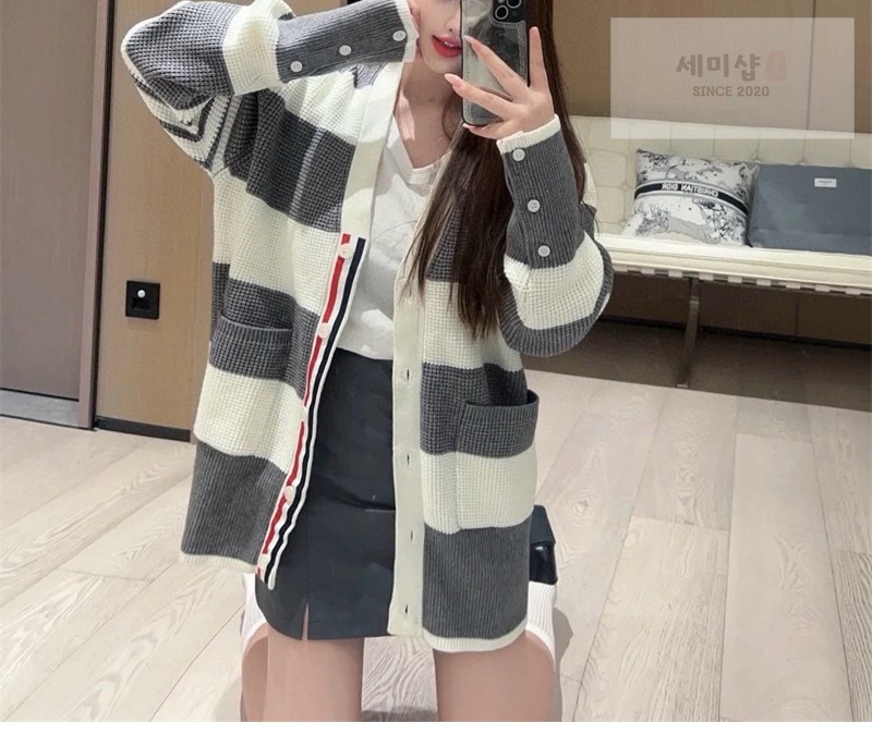 Thom Browne 톰브라운 사선완장 럭비 스트라이프 밀라노 스티치 가디건 의류 3번 이미지