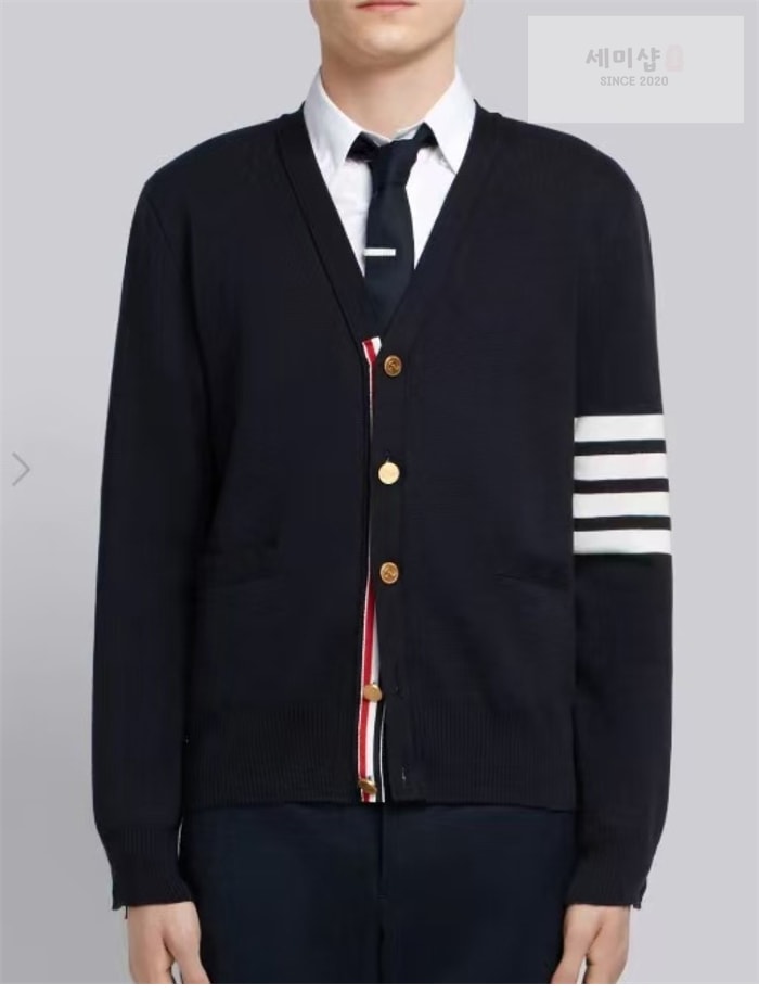 Thom Browne 톰브라운 사선완장 밀라노 스티치 코튼 크레이프 가디건 레플리카 7번 이미지 - 의류 | 세미샵 레플리카 사이트