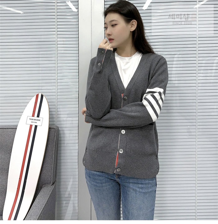 Thom Browne 톰브라운 사선완장 코튼 클래식 가디건 의류 3번 이미지