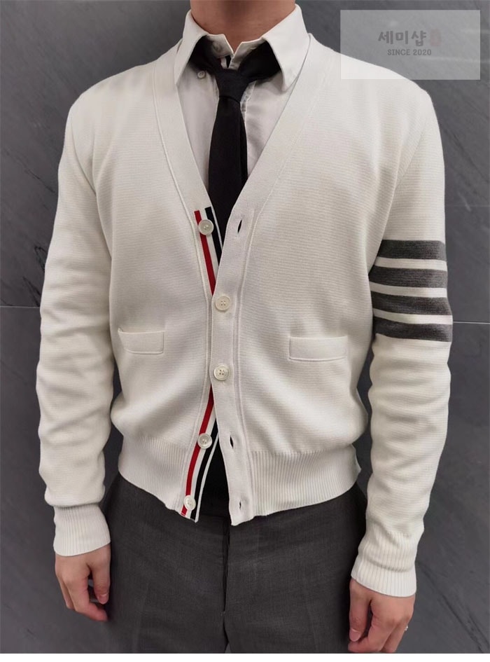 Thom Browne 톰브라운 사선완장 코튼 클래식 가디건 의류 5번 이미지