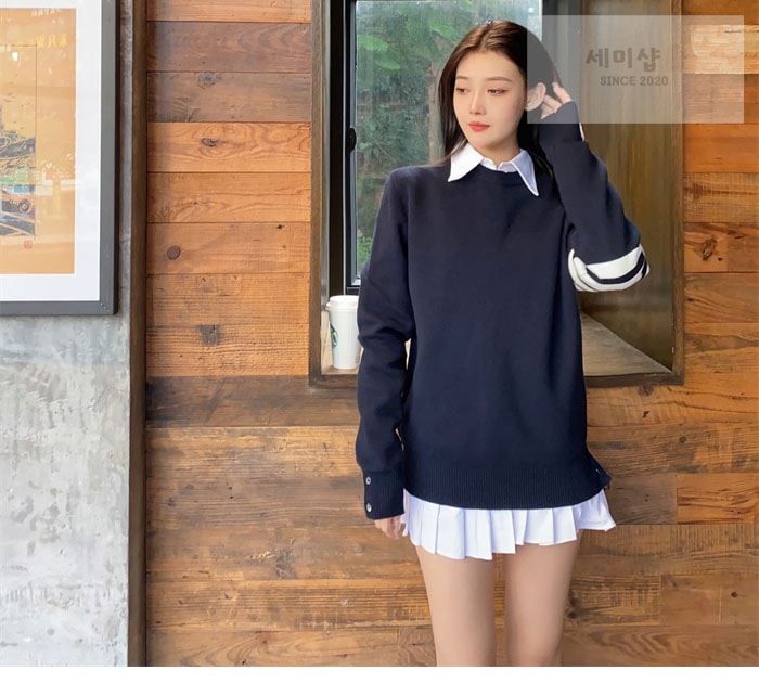 Thom Browne 톰브라운 사선완장 클래식 크루넥 맨투맨 레플리카 1번 이미지 - 의류 | 세미샵 레플리카 사이트