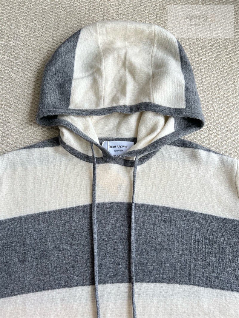 Thom Browne 톰브라운 사선완장 4-Bar 럭비 스트라이프 니트 후디 네이비 의류 29번 이미지