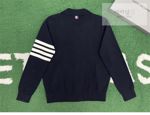 Thom Browne 톰브라운 사선완장 4-Bar 메리노 울 니트 카라 집업 의류 3번 이미지