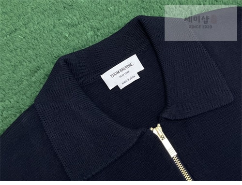 Thom Browne 톰브라운 사선완장 4-Bar 메리노 울 니트 카라 집업 의류 5번 이미지