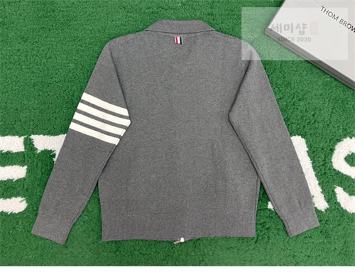 Thom Browne 톰브라운 사선완장 4-Bar 메리노 울 니트 카라 집업 의류 29번 이미지