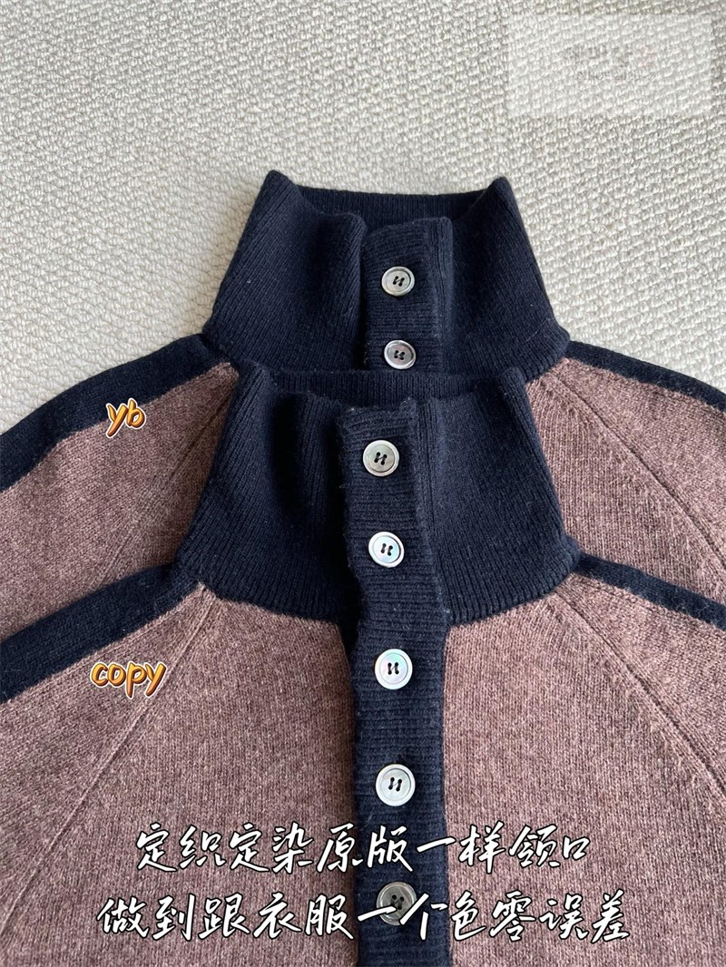 Thom Browne 톰브라운 사선완장 4-Bar 모크넥 울 스웨터 네이비 의류 9번 이미지