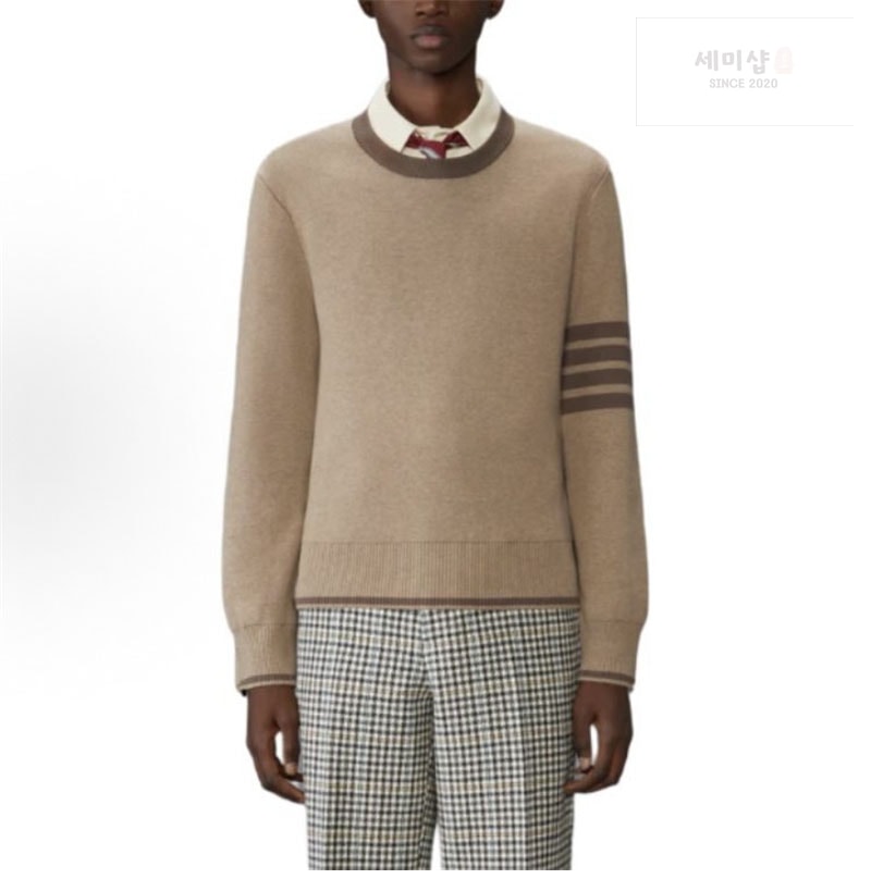 Thom Browne 톰브라운 사선완장 4-Bar 밀라노 스티치 풀오버 스웨터 의류 1번 이미지