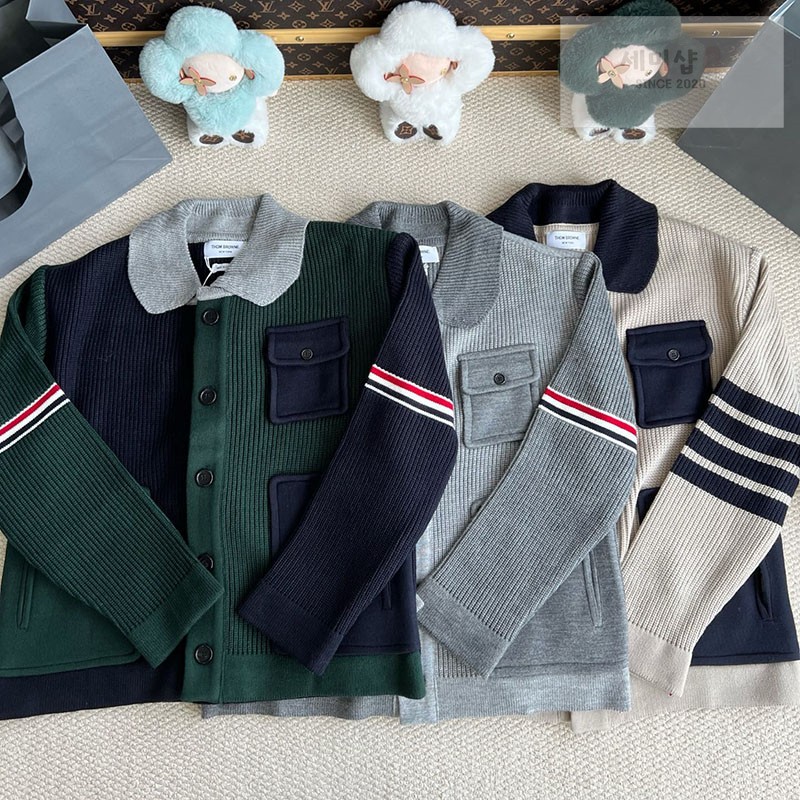 Thom Browne 톰브라운 사선완장 4-Bar 보일 울 워크맨 자켓 그린 의류 1번 이미지