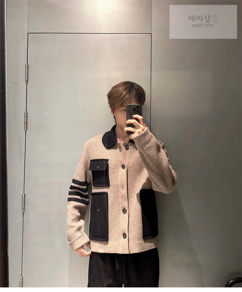 Thom Browne 톰브라운 사선완장 4-Bar 보일 울 워크맨 자켓 그린 의류 3번 이미지