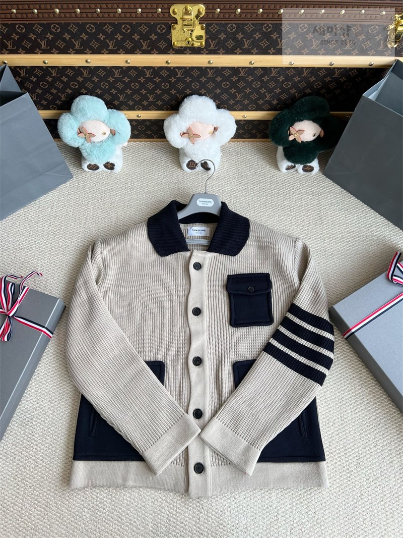 Thom Browne 톰브라운 사선완장 4-Bar 보일 울 워크맨 자켓 그린 의류 15번 이미지