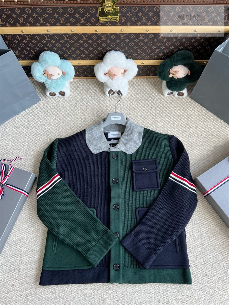 Thom Browne 톰브라운 사선완장 4-Bar 보일 울 워크맨 자켓 그린 의류 24번 이미지