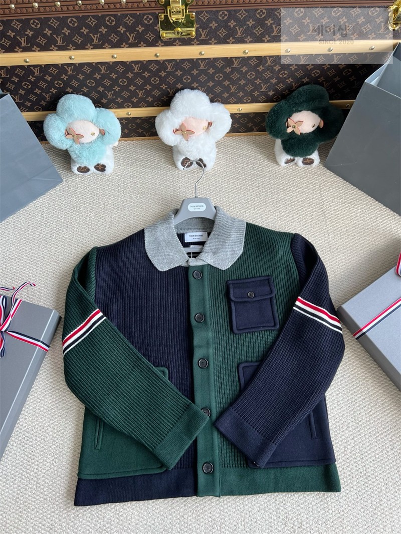 Thom Browne 톰브라운 사선완장 4-Bar 보일 울 워크맨 자켓 그린 의류 25번 이미지