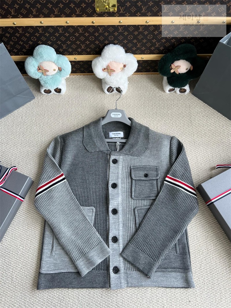 Thom Browne 톰브라운 사선완장 4-Bar 보일 울 워크맨 자켓 그린 의류 33번 이미지