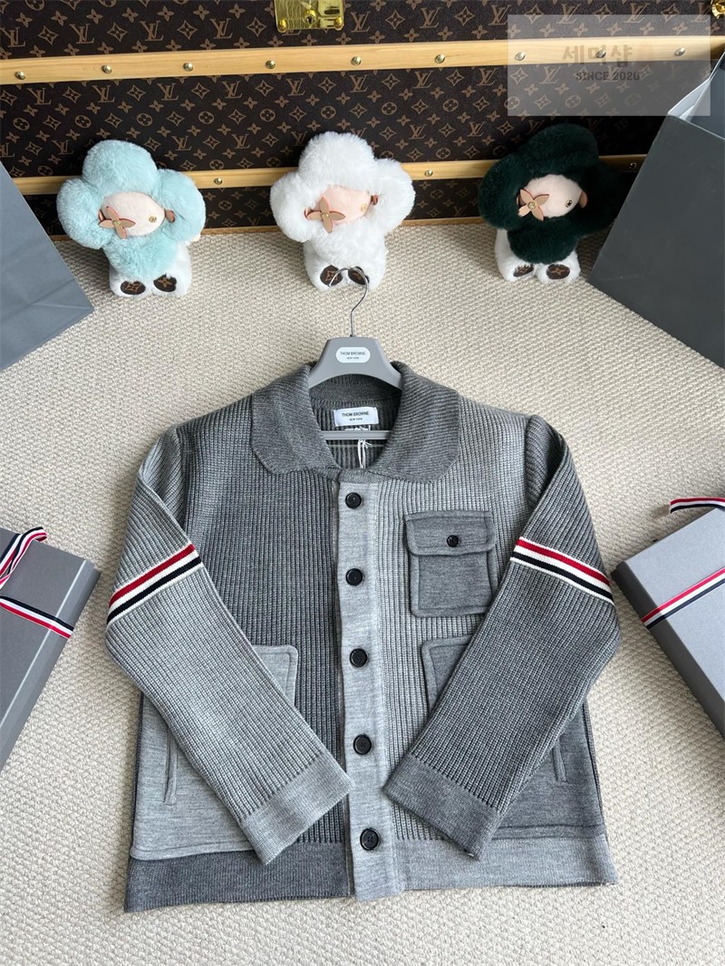 Thom Browne 톰브라운 사선완장 4-Bar 보일 울 워크맨 자켓 그린 의류 34번 이미지