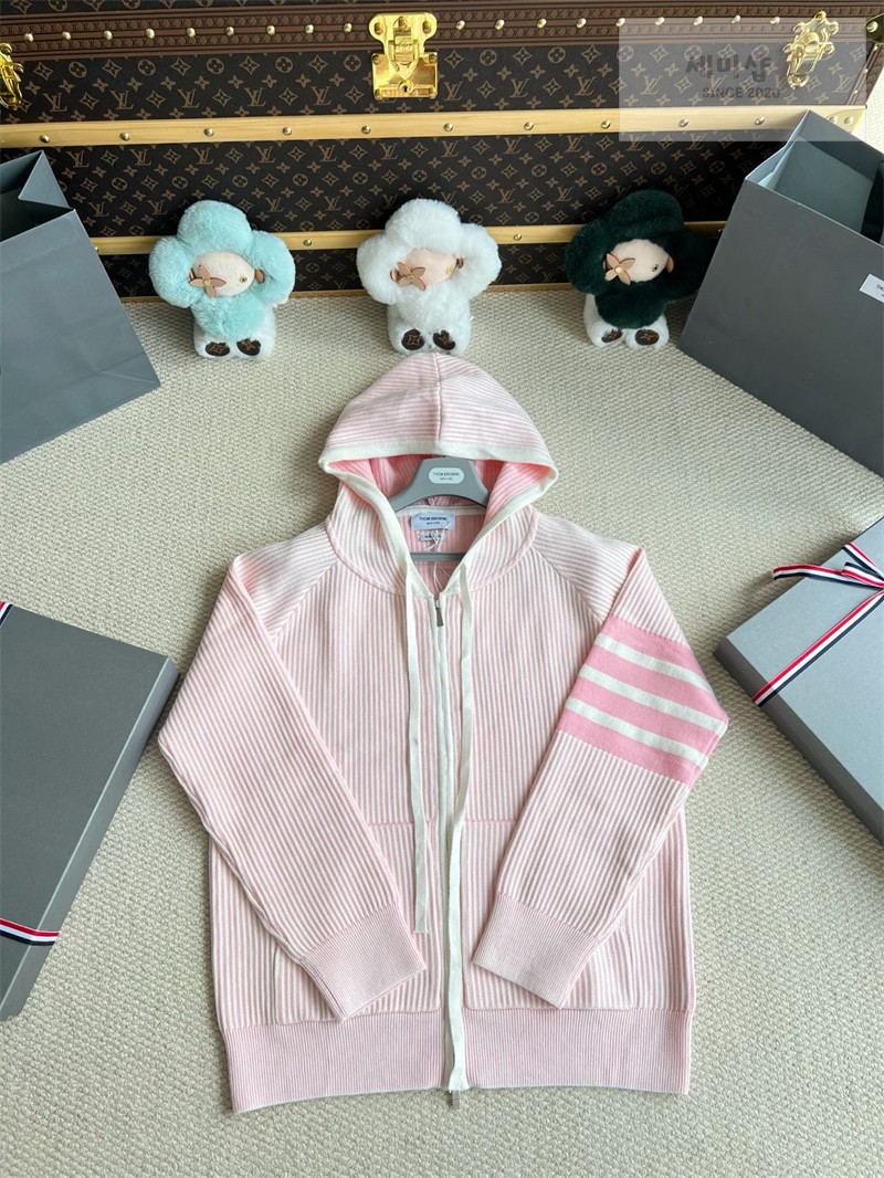 Thom Browne 톰브라운 사선완장 4-Bar 스트라이프 후드 집업 블루 의류 24번 이미지