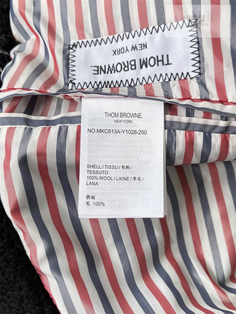 Thom Browne 톰브라운 사선완장 4-Bar 시어링 클래식 피코트 블랙 의류 22번 이미지