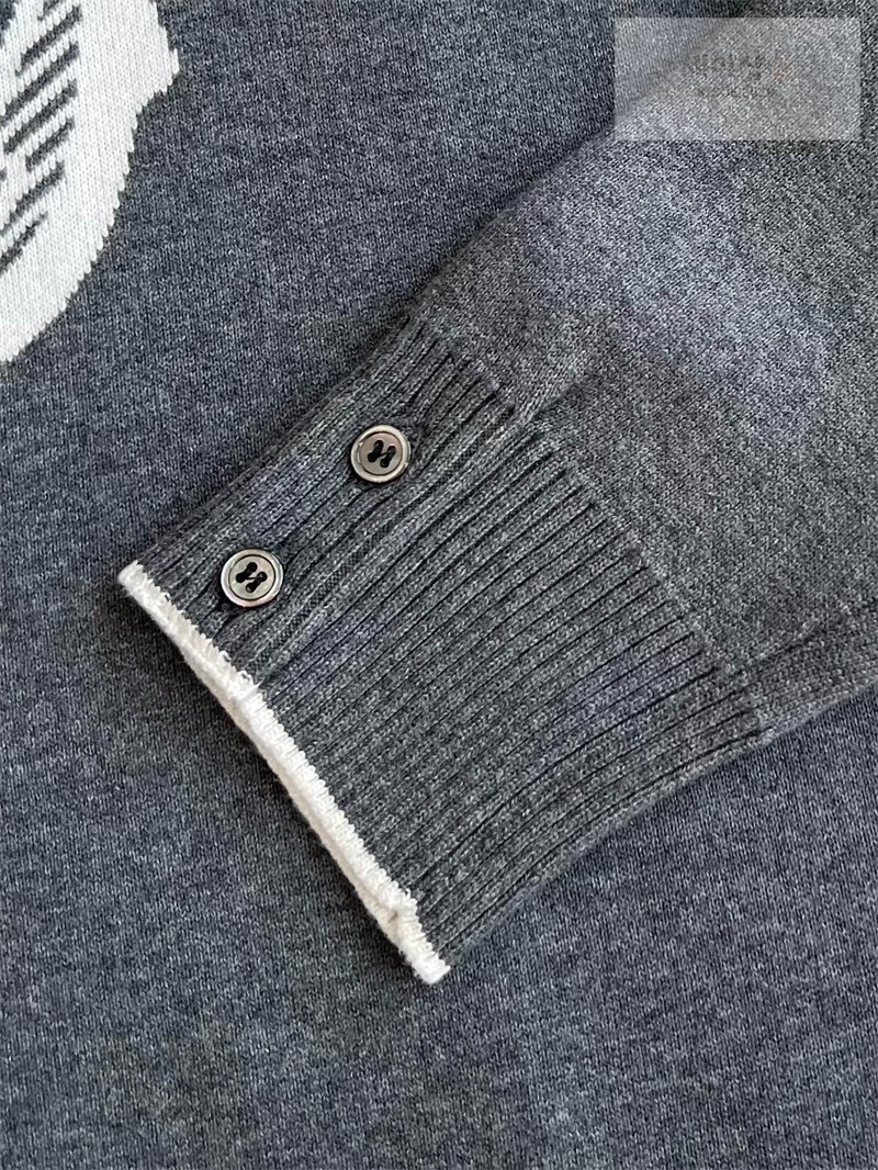 Thom Browne 톰브라운 사선완장 4-Bar 앵커 자카드 크루넥 풀오버 네이비 의류 30번 이미지