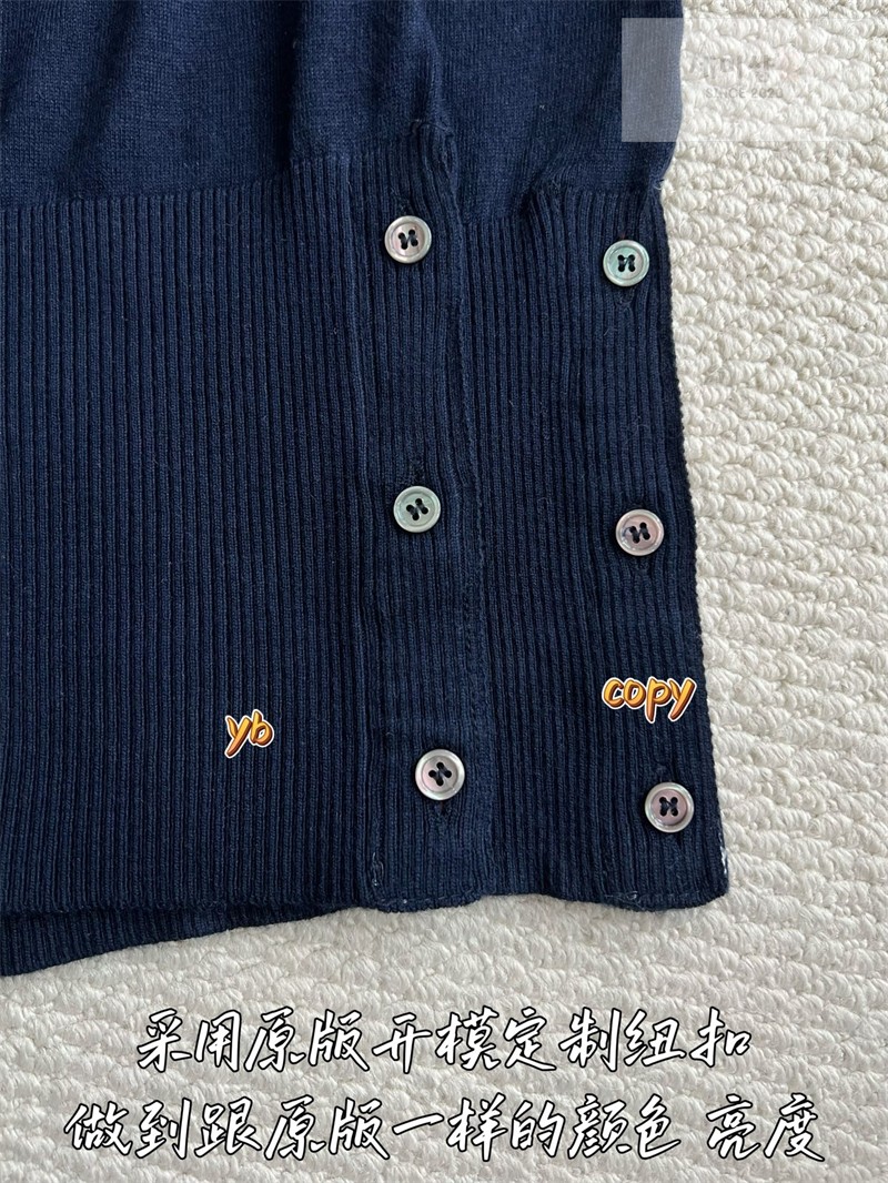Thom Browne 톰브라운 사선완장 4-Bar 울 클래식 가디건 여성용 블루 의류 13번 이미지