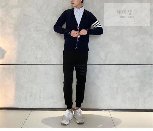 Thom Browne 톰브라운 사선완장 4-Bar 캐시미어 크롭 v넥 가디건 의류 17번 이미지