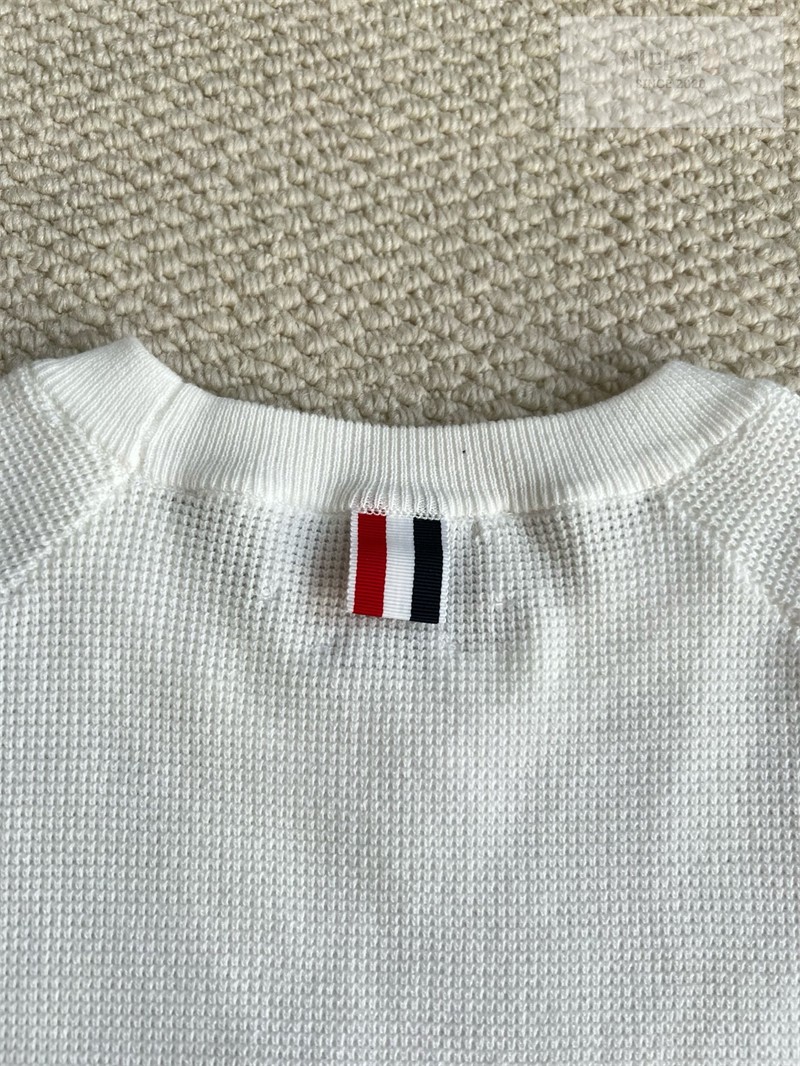 Thom Browne 톰브라운 사선완장 4-Bar 코튼 크루넥 니트 스웨터 네이비 의류 23번 이미지