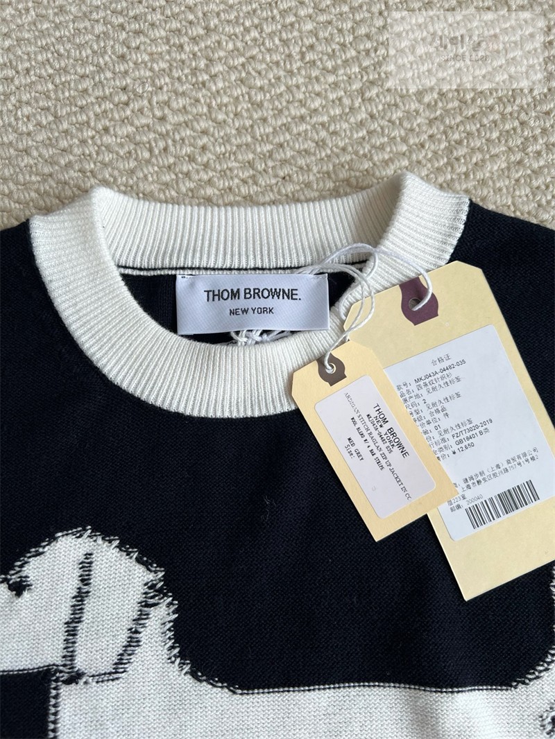 Thom Browne 톰브라운 사선완장 4-Bar 코튼 헥터 풀오버 네이비 의류 18번 이미지