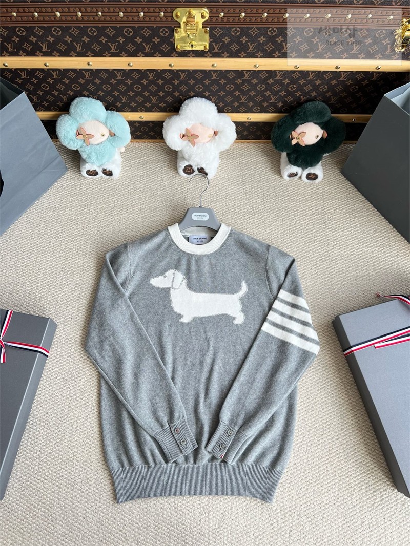 Thom Browne 톰브라운 사선완장 4-Bar 코튼 헥터 풀오버 네이비 의류 34번 이미지