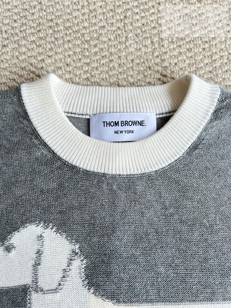 Thom Browne 톰브라운 사선완장 4-Bar 코튼 헥터 풀오버 네이비 의류 36번 이미지