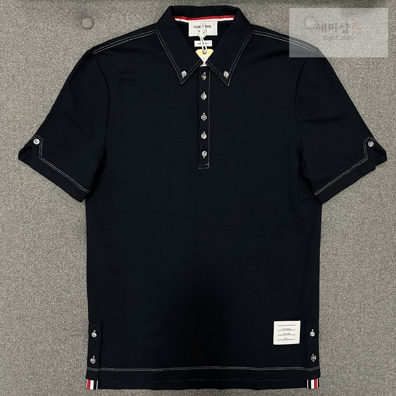 Thom Browne 톰브라운 울 테크 콘트라스트 스티치 폴로 셔츠 의류 1번 이미지