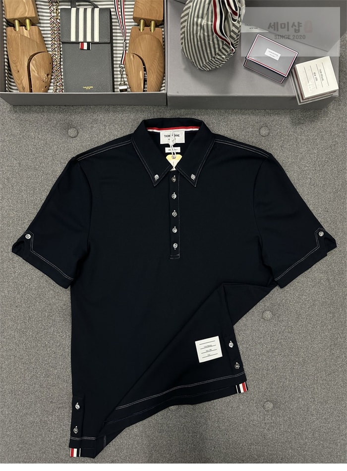 Thom Browne 톰브라운 울 테크 콘트라스트 스티치 폴로 셔츠 의류 6번 이미지