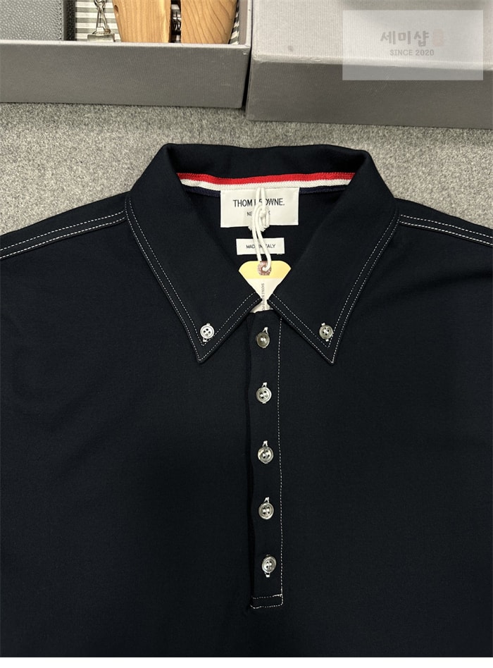 Thom Browne 톰브라운 울 테크 콘트라스트 스티치 폴로 셔츠 의류 9번 이미지