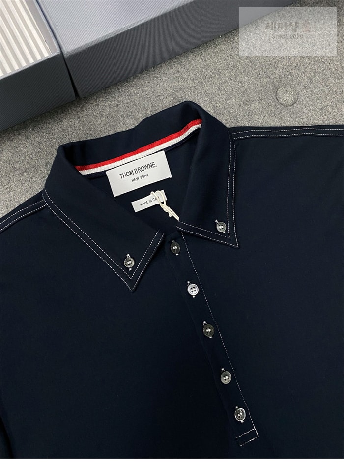 Thom Browne 톰브라운 울 테크 콘트라스트 스티치 폴로 셔츠 의류 13번 이미지
