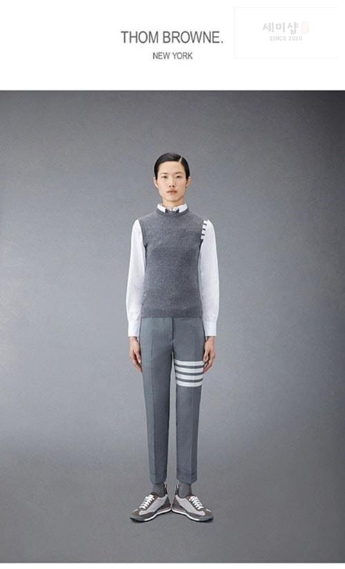 Thom Browne 톰브라운 캐시미어 슬리브리스 4-Bar 니트 나시 의류 4번 이미지