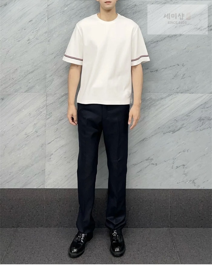Thom Browne 톰브라운 코튼 럭비 그로그랭 암밴드 티셔츠 의류 3번 이미지