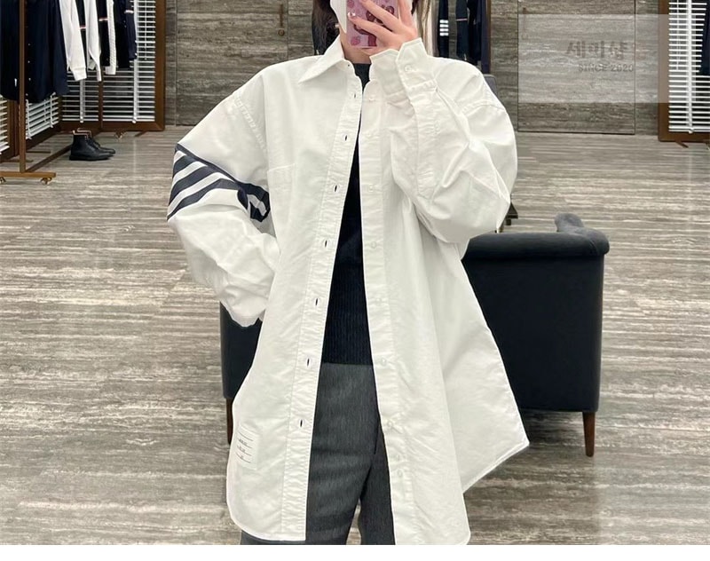 Thom Browne 톰브라운 클래식 사선완장 옥스포드 박스핏 셔츠 의류 3번 이미지