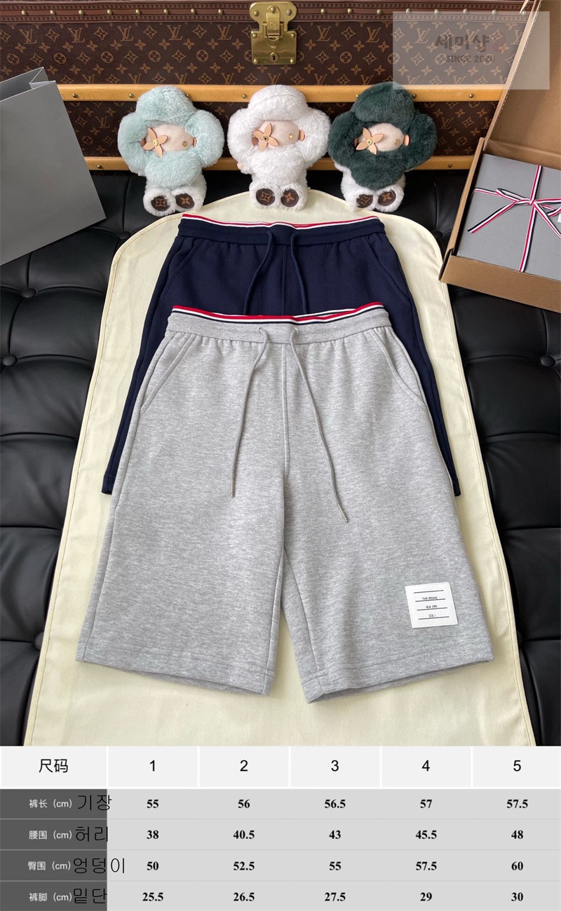 Thom Browne 톰브라운 RWB 스트라이프 미드 숏 팬츠 그레이 의류 2번 이미지
