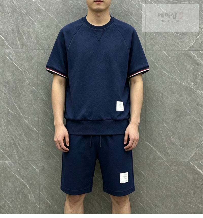 Thom Browne 톰브라운 RWB 스트라이프 미드 숏 팬츠 그레이 의류 4번 이미지