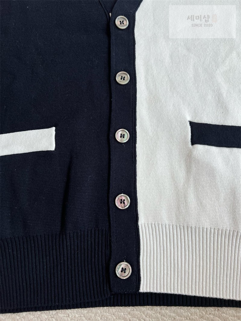 Thom Browne 톰브라운 RWB 암밴드 코튼 밀라노 스티치 블록 가디건 브라운 의류 29번 이미지
