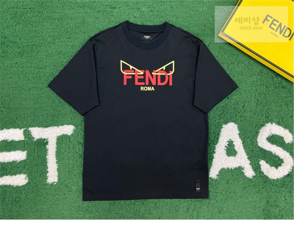 Fendi 펜디 로고 코튼 반팔 티셔츠 의류 6번 이미지