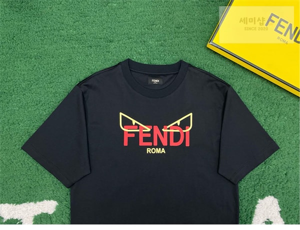 Fendi 펜디 로고 코튼 반팔 티셔츠 의류 7번 이미지