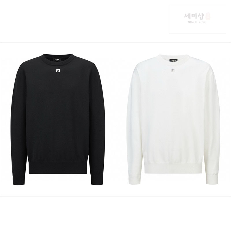 Fendi 펜디 메탈 FF 로고 코튼 스웨터 니트 블랙 의류 24번 이미지