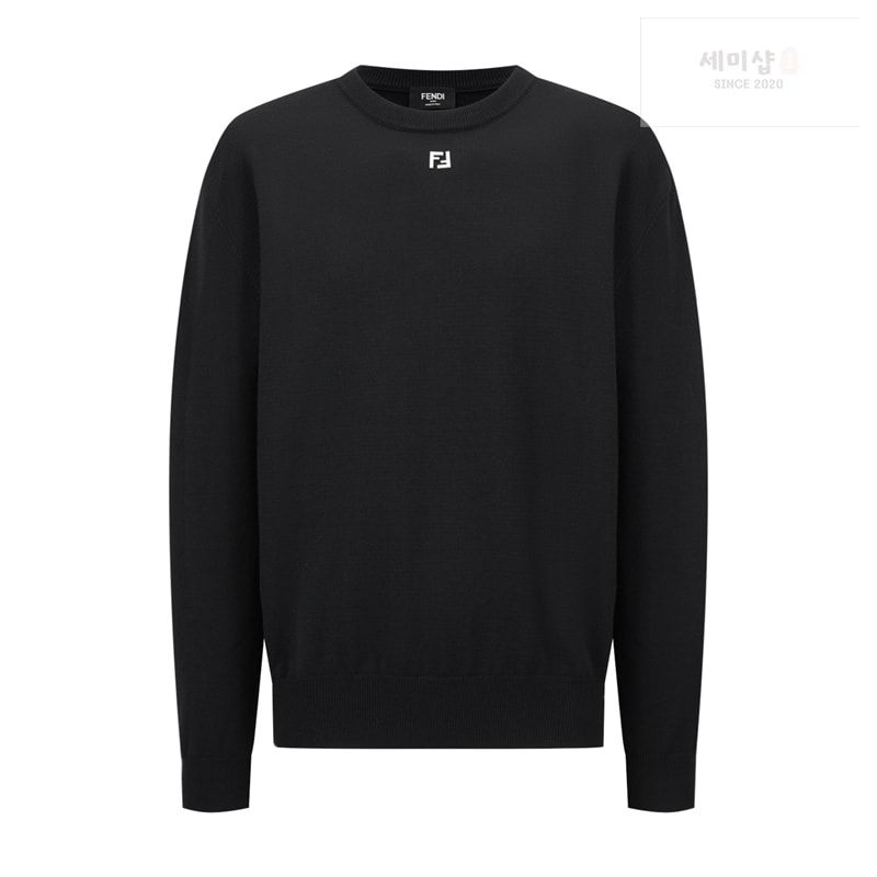 Fendi 펜디 메탈 FF 로고 코튼 스웨터 니트 블랙 의류 4번 이미지