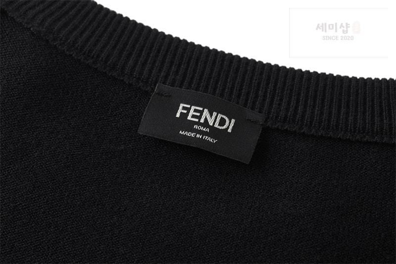 Fendi 펜디 메탈 FF 로고 코튼 스웨터 니트 블랙 의류 9번 이미지