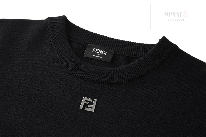 Fendi 펜디 메탈 FF 로고 코튼 스웨터 니트 블랙 의류 26번 이미지
