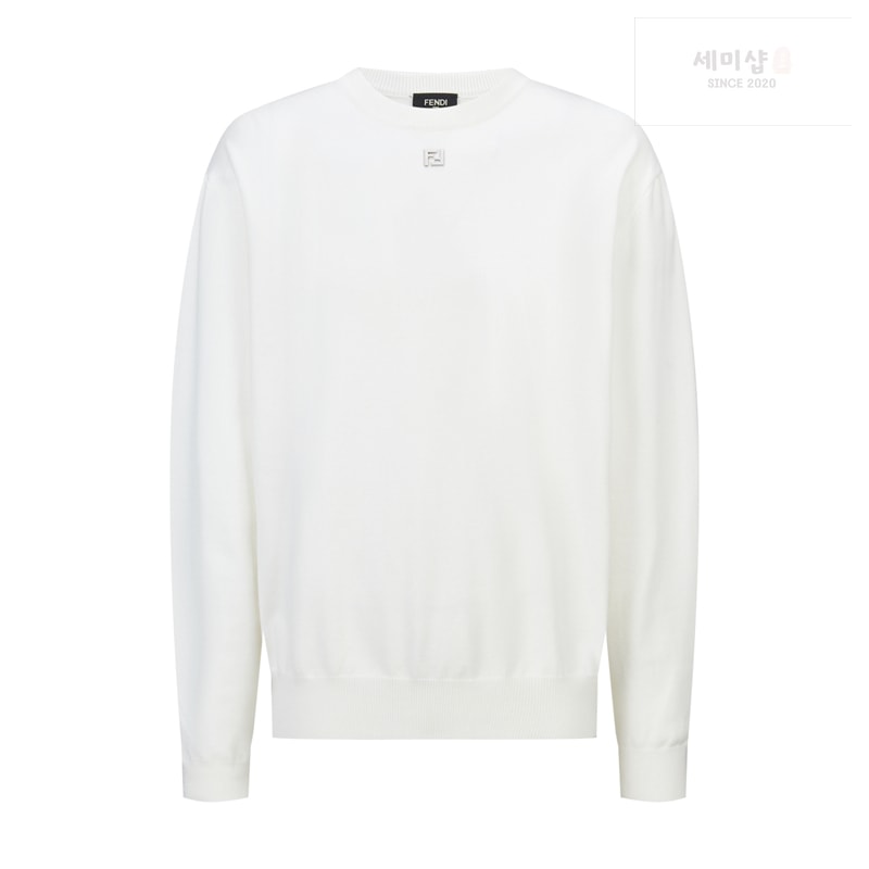 Fendi 펜디 메탈 FF 로고 코튼 스웨터 니트 블랙 의류 10번 이미지