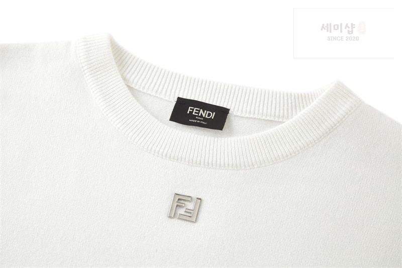 Fendi 펜디 메탈 FF 로고 코튼 스웨터 니트 블랙 의류 12번 이미지